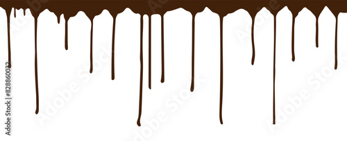 Dripping of melted chocolate, background. Vector illustration