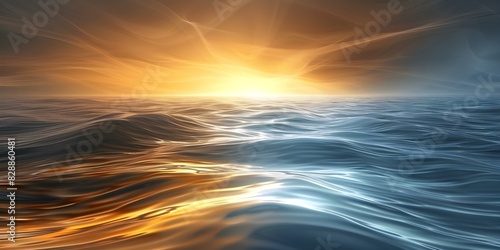 Sunrise gradient background transitions from bright yellows to deep oceanic blues. Concept Color Transitions, Sunrise Gradient, Bright Yellows, Deep Blues, Oceanic Hues photo