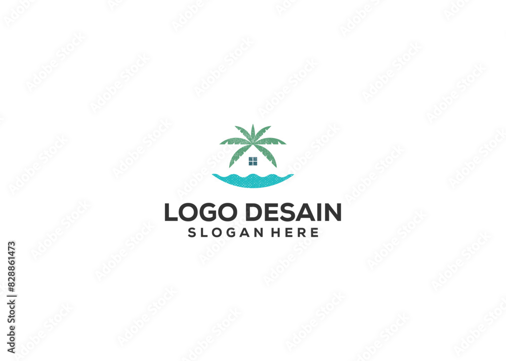 Palm house logo design vector icon illustration Palm house logo design vector icon illustration