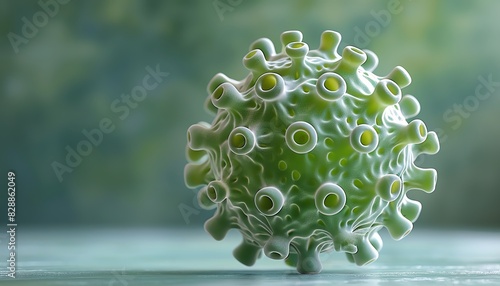 3D depiction of a norovirus particle, known for causing gastroenteritis