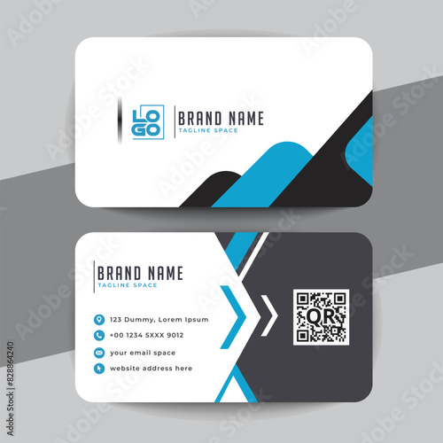 abstract blue visiting card layout design template