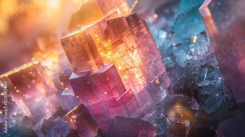 Iridescent Bismuth Extraction A Dazzling Display of Industrial Process photo
