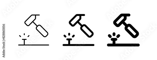 Editable hammer, nail, repair vector icon. Construction, tools, industry. Part of a big icon set family. Perfect for web and app interfaces, presentations, infographics, etc