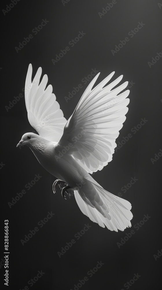 Peaceful Dove in Stylized Illustration Generative AI Peaceful Dove in Stylized Illustration Generative AI