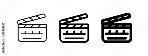 Editable clapperboard, film production, action, scene vector icon. Movie, cinema, entertainment. Part of a big icon set family. Perfect for web and app interfaces, presentations, infographics, etc