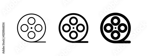 Editable film reel, movie roll vector icon. Movie, cinema, entertainment. Part of a big icon set family. Perfect for web and app interfaces, presentations, infographics, etc