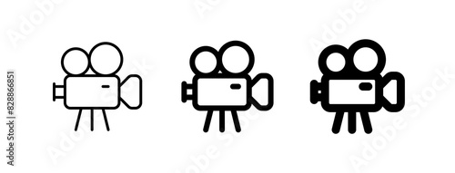Editable film video camera, film production, studio vector icon. Movie, cinema, entertainment. Part of a big icon set family. Perfect for web and app interfaces, presentations, infographics, etc