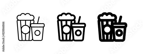 Editable popcorn, soda, snack, drink food, beverage vector icon. Movie, cinema, entertainment. Part of a big icon set family. Perfect for web and app interfaces, presentations, infographics, etc