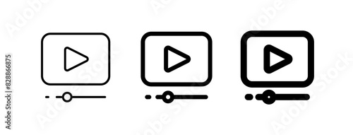 Editable video player, app, web, streaming vector icon. Movie, cinema, entertainment. Part of a big icon set family. Perfect for web and app interfaces, presentations, infographics, etc