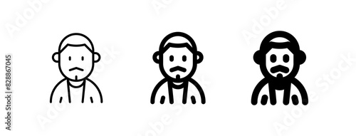 Editable man with buzz haircut and mustache avatar vector icon. User, profile, identity, persona. Part of a big icon set family. Perfect for web and app interfaces, presentations, infographics, etc