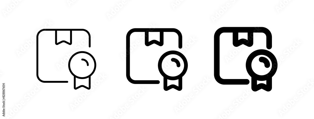 Editable trust badge, package insurance vector icon. Shipping, delivery, e-commerce, logistics. Part of a big icon set family. Perfect for web and app interfaces, presentations, infographics, etc Editable trust badge, package insurance vector icon. Shipping, delivery, e-commerce, logistics. Part of a big icon set family. Perfect for web and app interfaces, presentations, infographics, etc
