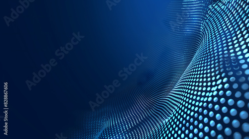 Ondas digitales azules en patrón de puntos photo