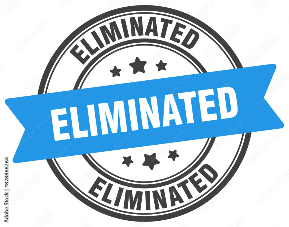 eliminated stamp. eliminated label on transparent background. round sign eliminated stamp. eliminated label on transparent background. round sign