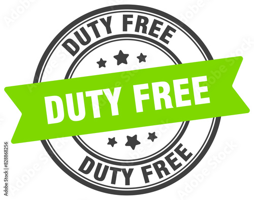 duty free stamp. duty free label on transparent background. round sign