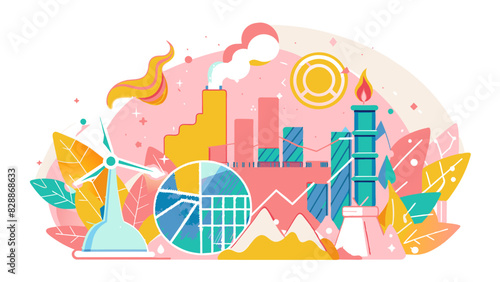 Sustainable Energy Concept with Renewable Power Sources Illustration