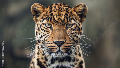 A High Quality Close-up Portrait of a Leopard for Wildlife Photography with Detailed Fur Texture  Ai Generated