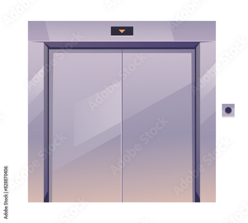 Opening and closing elevators doors. Design graphic element illustration	