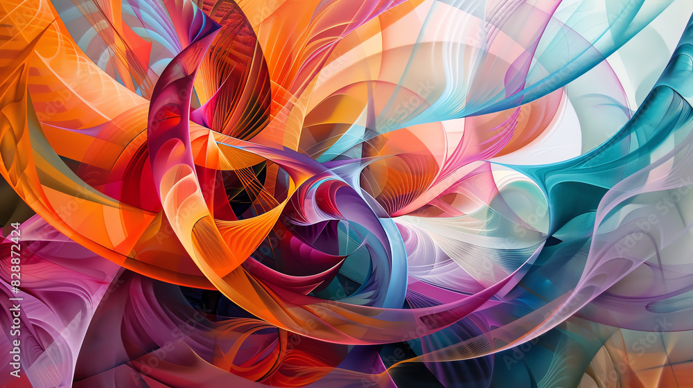 Abstract art with vibrant colors and dynamic shapes, detailed textures, modern composition, high realism, artistic expression. Abstract art with vibrant colors and dynamic shapes, detailed textures, modern composition, high realism, artistic expression.