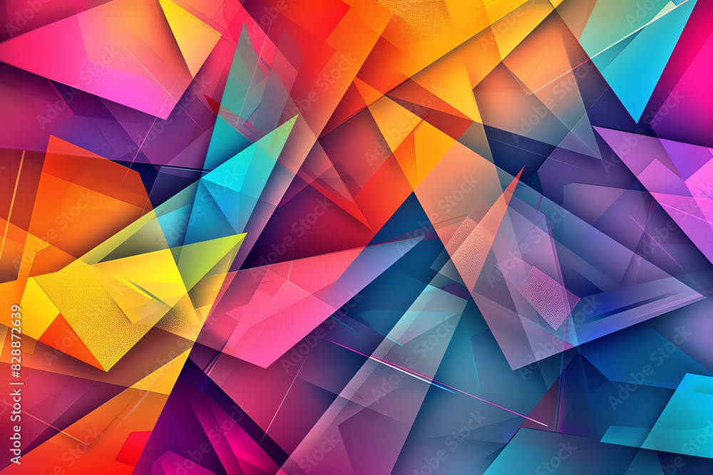 Abstract geometric background with vibrant colors, sharp lines, detailed patterns, high realism, modern design. Abstract geometric background with vibrant colors, sharp lines, detailed patterns, high realism, modern design.