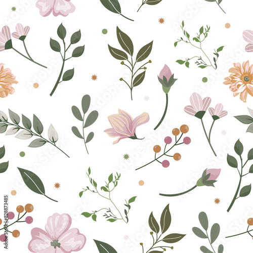 FLORA SEAMLESS PATTERN WALPPAPER