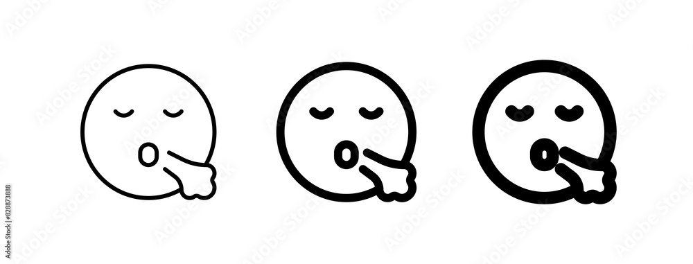 Fototapeta premium Editable sigh, relief, expression emoticon vector icon. Part of a big icon set family. Part of a big icon set family. Perfect for web and app interfaces, presentations, infographics, etc