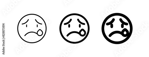 Editable crying, sad tears expression emoticon vector icon. Part of a big icon set family. Part of a big icon set family. Perfect for web and app interfaces, presentations, infographics, etc