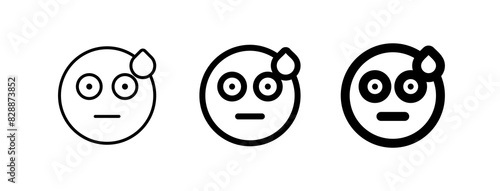 Editable confused, shocked, surprised emoticon vector icon. Part of a big icon set family. Part of a big icon set family. Perfect for web and app interfaces, presentations, infographics, etc