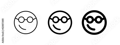 Editable smart glasses expression emoticon vector icon. Part of a big icon set family. Part of a big icon set family. Perfect for web and app interfaces, presentations, infographics, etc