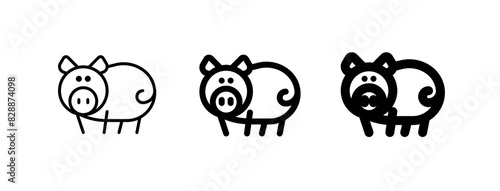Editable pig, sow, boar vector icon. Animal, farm, livestock. Part of a big icon set family. Perfect for web and app interfaces, presentations, infographics, etc