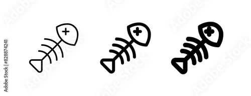 Editable fish bone vector icon. Veterinary, animal, pet care, pet shop. Part of a big icon set family. Perfect for business, web and app interfaces, presentations, infographics, etc
