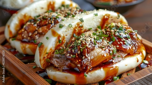 Delicious Cantonese Barbecued Pork Bun Generative AI photo