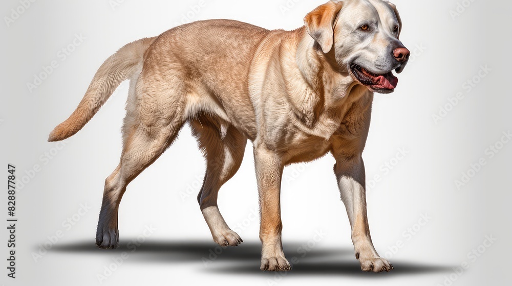 Fototapeta premium walk white dog UHD Wallpaper