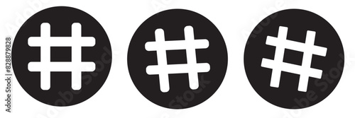 hashtag icon symbol, popular trend for social media tags - the hash icon symbol. trending explore icons, marketing promotion Advertising signs