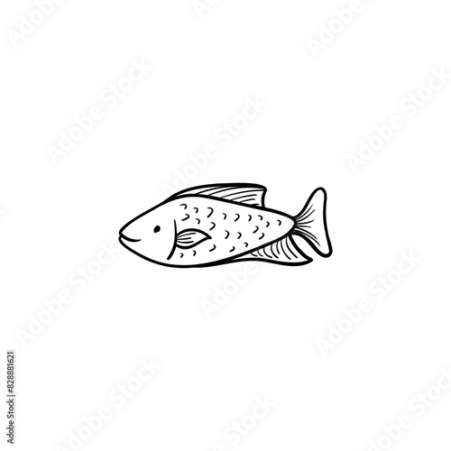 Cute drawing of a mujair illustration. Suitable for stickers, posters, invitation cards and wildlife infographics