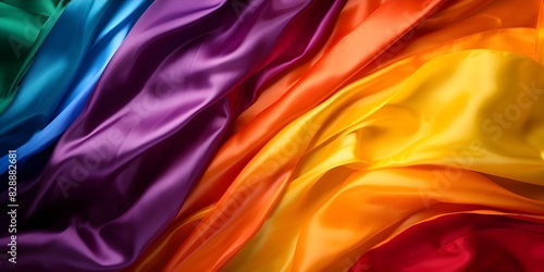 Diverse and United: Colorful LGBTQ Pride Flag with Dark Sienna Gradient. Concept LGBTQ Pride Flag, Diversity Celebration, Colorful Symbol, Dark Sienna Gradient