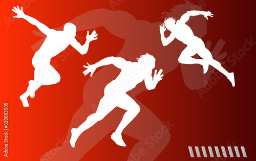 corredor atletismo silueta editable