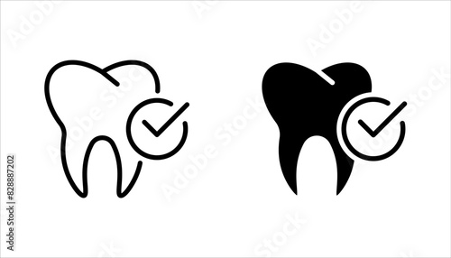 Tooth icon set. Dentistry symbol. Medical sign. Dentalhealth. Tooth sign. Clean tooth. vector illustration on white background