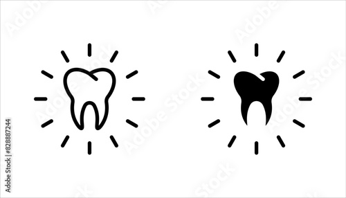 Tooth icon set. Dentistry symbol. Medical sign. Dentalhealth. Tooth sign. Clean tooth. vector illustration on white background
