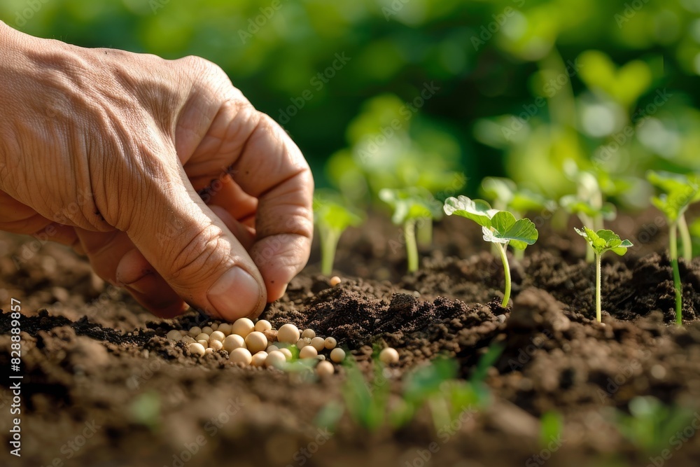 Happy gardener working in a vibrant flower garden, emphasizing horticulture, joy, and the beauty of nature Happy gardener working in a vibrant flower garden, emphasizing horticulture, joy, and the beauty of nature