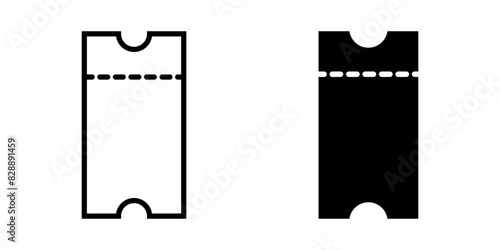 Ticket Icon Symbol isolated white background. vector illustration. color editable.