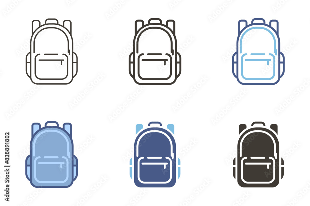 School bag backpack icon. Vector graphic elements School bag backpack icon. Vector graphic elements