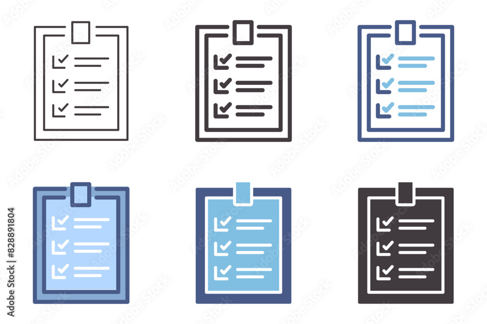 Checklist clipboard paper document report icon. Vector graphic elements Checklist clipboard paper document report icon. Vector graphic elements