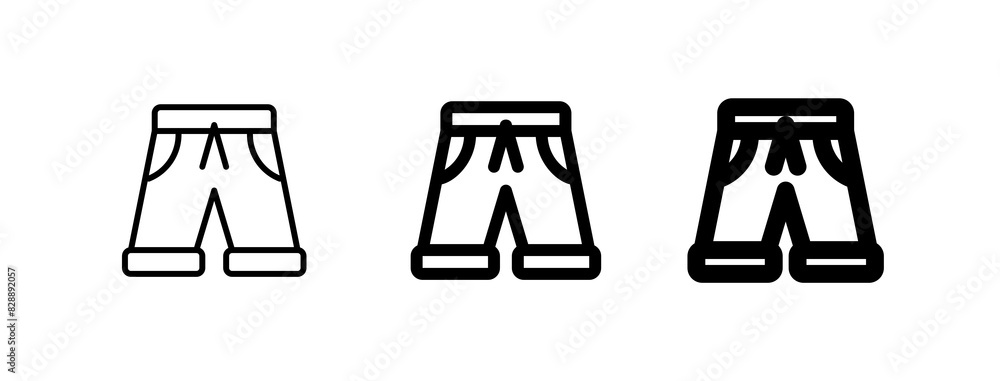 Editable shorts vector icon. Clothing, fashion, apparel. Part of a big icon set family. Perfect for web and app interfaces, presentations, infographics, etc Editable shorts vector icon. Clothing, fashion, apparel. Part of a big icon set family. Perfect for web and app interfaces, presentations, infographics, etc