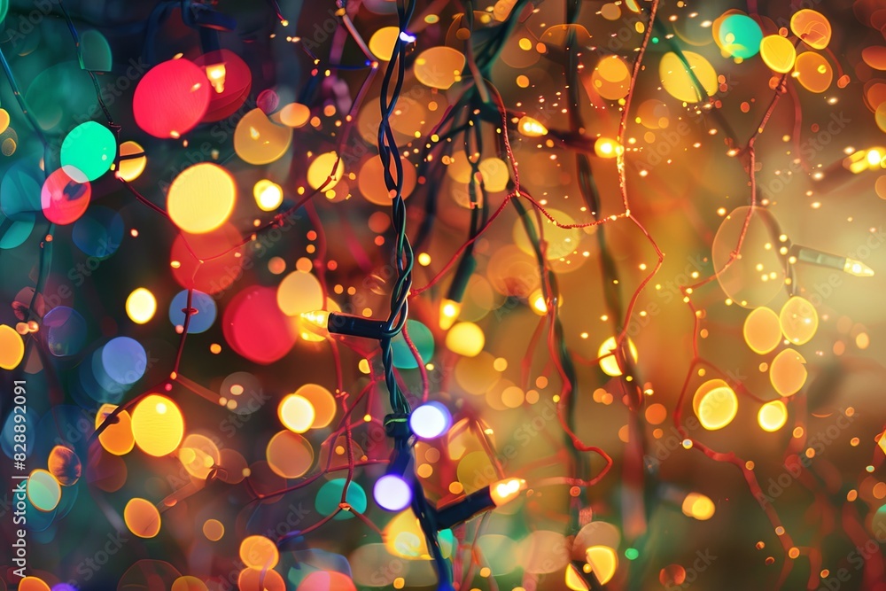 Abstract Sparkling Christmas lights Illuminating the Season with Bokeh Background Abstract Sparkling Christmas lights Illuminating the Season with Bokeh Background