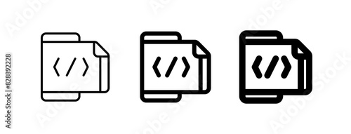 Editable mobile coding, programming vector icon. Part of a big icon set family. Perfect for web and app interfaces, presentations, infographics, etc