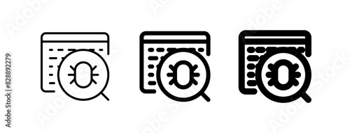 Editable debugging, bug search vector icon. Part of a big icon set family. Perfect for web and app interfaces, presentations, infographics, etc