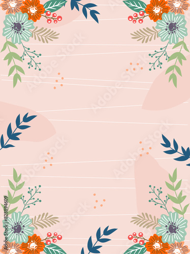 Colorful geometric plant vector background