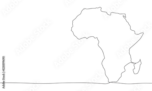 Africa one line continuous. Africa line art. Hand drawn vector art.