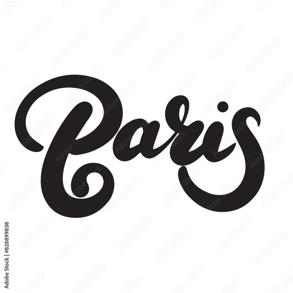 Paris text lettering. Hand drawn vector art. Paris text lettering. Hand drawn vector art.