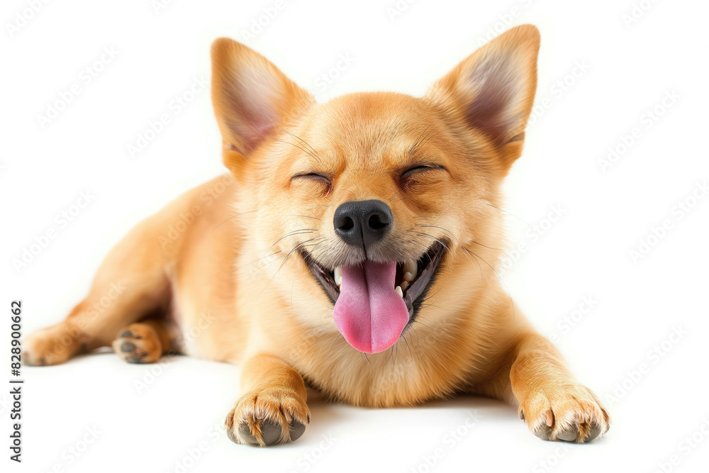 Cute smiling red dog isolated on white background Cute smiling red dog isolated on white background